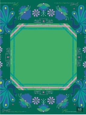 OH MY MAHJONG Green Birdie mat nwt